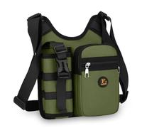 TISHITA Borsa a Tracolla Multipurpose Shoulder Pou Borsa a Spalla Crossbody Pochette con Tracolla Regolabile Ampia E Design Strutturato con Sezione Laterale, Array, Verde Militare