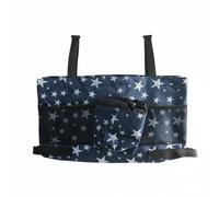 TISHITA Borsa per Deambulatori Borsa Organizzatore Tasca Portaoggetti Sacca Appendibile Struttura con Tasche a Rete Tessuto, Borsa Organizer Per Deambulatore, Array, Blu Con Stelle Bianche