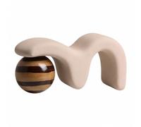 TISHITA Decorazione Scultorea a Forma di Pedina Degli Scacchi con Decorativa a Strisce E Profilo Morbido per Stile Abitativo Minimalista Ed Elegante Adatto per Ripiano