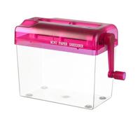 TISHITA Distruggidocumenti Mini Distruttore Portatile Taglierina per Documenti Tritacarte a Mano Realizzato in Materiale PP Durevole Adatto per La Casa, Rosso