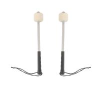 TISHITA Drumstick Felt Head Bacchette Mallet Mazzuole Battenti Testa in Feltro con Manico in Acciaio Inox E Corde da Polso Integrate per Suono Caldo E