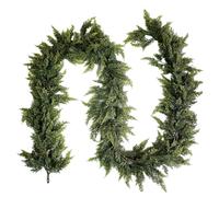 TISHITA Ghirlanda Natalizia Decorativa con Rattan Artificiale Pianta Verde Simulata Pendente per Albero di Natale Ornamento Interno Esterno Adatta per Casa Fe, 2.7 M
