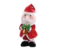 TISHITA Giocattolo Morbido Elettrico Musicale Pupazzo Natalizio con Luci E Canzoni per Decorazione Interna Festività E Bambini, Babbo Natale