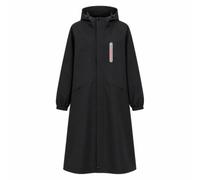 TISHITA Impermeabile Bambino Cappotto Antipioggia Mantella Cappuccio Coprente sotto Ginocchio con Polsini Elastici Finitura Idrorepellente con Sacca, Nero Classico, XXL