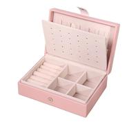 TISHITA Jewelry Box Organizer Contenitore Multifunzione per Gioielli con in Pelle PU Astuccio per Orologi Orecchini Collane Anelli E Bracciali Format, Rosa