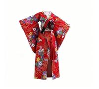 TISHITA Kimono per Bambola Abito 1/6 Tradizionale Completo con Ventaglio Calze Materiale in Vivi Adatto per Collezionisti Display su Mensole Ambientazioni Teatrali Regali , Lungo , A