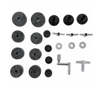 TISHITA Kit da 4 Pezzi Protezioni in Feltro per Piatti Batteria con Boccole E Di per Hardware Batteria Accessori Percussioni Occidentali atto per Studio di Registrazione, Grigio