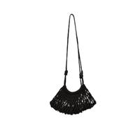 TISHITA Mesh Handbag Borsa a Tracolla Borsa Estiva Borsa Intrecciata Borsa Rete con Design Semplice Ma d'Impatto per Telefono E Piccole Necessità Adatta a, Black