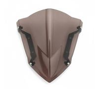 TISHITA Parabrezza Deflettore Copri Fari Spoiler Schermo Antivento con Profilo Sagomato E Staffe Laterali in Plastica E Metallo Adatto a Guida su Autostrada Pendolarismo Turismo, Solid Brown