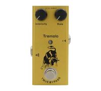 TISHITA Pedale Passaggio Bypassaggio | Design Compatto Salvaspazio, Footswitch, Robusto, Accessorio, per Concerti, Giallo, Tremolo