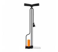 TISHITA Pompa Bicicletta Pompa Gonfiaggio Manuale Universale con Manometro Acciaio Inox Doppia Testa Multiuso Compatibile Auto Adatta per Sportivi Garage Ufficio, Argento, Lungo+Hp+ConSacchetto