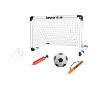 TISHITA Porta da Calcio per Bambini Pompa Ad Pieghevole per Porta da Palla Cancello da Calcio Giocattolo per Bambini per Parco Giochi per, Bianco 60x45 cm