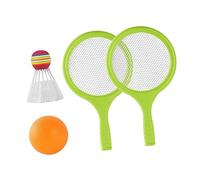 TISHITA Set da Badminton per Bambini, Racchetta da Tennis per Bambini con Palla E Volano da Badminton, Giocattolo da Spiaggia, Set di Racchette da Tennis per, Verde