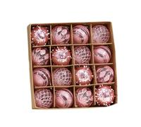 TISHITA Set di 16 Palline di Natale Riutilizzabili per Decorazioni Natalizie, Articoli per Feste, Decorazioni per Alberi E Matrimoni, Rosa