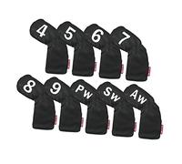 TISHITA Set di Copricapo in Ferro da Golf Pezzi, Collo Lungo, Adatto a Tutti Accessori di Marca, Nero