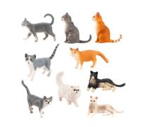 TISHITA Set di Sei Gatti in Miniatura con Design Realistico Dipinti a Mano in Pvc per Composizione Diorama Giardino in Miniatura Adatto Decorazione Interni E Regalo