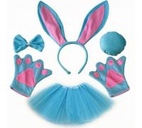 TISHITA Set Travestimento con Cerchietto | Tessuto Morbido e Leggero, Elastico, Set da coniglio, per Pasqua, Feste di Compleanno, Recite Scolastiche