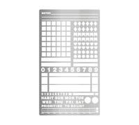 TISHITA Stencil per Diario Modello in Acciaio Inossidabile Riutilizzabile per Planner Quaderno Pittura Decorazione Incisione Adatta a Agenda Disegno Artigiana, Style a