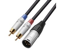 TISINO 2 cavi splitter RCA a XLR maschio Y sbilanciati doppio RCA maschio a 1 XLR Splitter Duplicatore cavo Y adattatore - 1 m