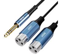 Tisino 2 Cavi Y XLR da 6,3 mm TRS (2 m) Adattatore Stereo Breakout per Console, Interfacce Audio, Tastiere e Apparecchiature DJ