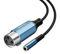 Tisino Adattatore audio XLR femmina a jack stereo da 3,5 mm (50 cm), convertitore audio bilanciato, cavi XLR e mini jack TRS per interfaccia audio, registratore portatile, mixer e fotocamera