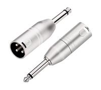Tisino Adattatore da jack Mono TS da 6,35 mm a XLR maschio - 2 pezzi