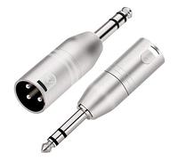 Tisino Adattatore da jack stereo TRS da 6,35 mm a XLR maschio - 2 pezzi
