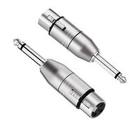 Tisino Adattatore XLR Femmina a TS Mono Jack 6,3 mm - 2 pezzi