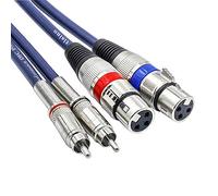 Tisino, cavi stereo audio HiFi, a due uscite, 1,5 m, 2 femmina XLR, 2 maschio RCA, cavo audio