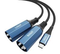Tisino Cavo audio USB C a doppio XLR maschio(1m, cavo amplificatore di potenza stereo USB C a 2 XLR maschio per collegare il telefono cellulare all'altoparlante attivo/console mixer