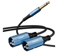 Tisino Cavo da 6,3 mm TRS a 2 XLR maschio Y (2 m) per mixer, interfacce audio, apparecchiature DJ, altoparlanti e amplificatori