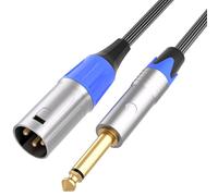Tisino Cavo da XLR a 6,3 mm TS, cavo di collegamento sbilanciato da 1/4" mono a XLR maschio, cavo xlr per amplificatori, strumenti - 3 m