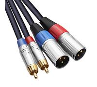 Tisino Cavo doppio RCA a XLR, 2 RCA a 2 XLR maschio HiFi stereo audio, cavo microfono, cavo percorso 3 m