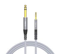 Tisino Cavo Jack 3,5mm a 6,35mm stereo (1m), cavo audio stereo da 3,5 mm a 6,35mm di adattatore Cavo audio in nylon per chitarra, laptop, dispositivi home theater, altoparlanti e amplificatori