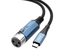 Tisino Cavo microfono XLR a USB C（2m, cavo di registrazione audio Hi-Fi aggiornato Cavo microfono USB C per microfoni dinamici/registratori/laptop/tablet
