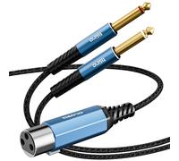 Tisino Cavo splitter XLR femmina a doppio jack TS da 6,35 mm (1 m, XLR femmina a cavo convertitore mono-sbilanciato da 6,35 mm per tastiere, sintetizzatori, scatole DI, mixer