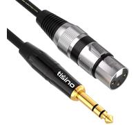 Tisino Cavo XLR femmina a jack, bilanciato XLR a 1/4 TRS 6,35 mm, cavo microfono per mixer, chitarra, altoparlante, amplificatore di potenza, 2 m