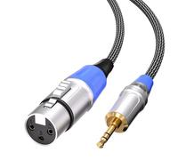 Tisino Cavo XLR Jack 3.5 mm, cavo da XLR femmina a mini jack 3,5 mm per microfono Aux per videocamere, fotocamere DSLR, dispositivo di registrazione per computer e altro ancora - 30cm