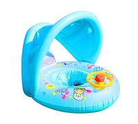 TiSkying Anello galleggiante per il nuoto per bambini, con ombrellone, gonfiabile, galleggiante, con volante e tenda da sole