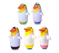 TiSkying Giocattolo gonfiabile del bicchiere del pinguino, galleggiante piscina giocattolo educativo palla animale pinguino all'aperto divertimento sport 22 cm, 5 pezzi (colore casuale)