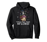 Tism M'Lord Cat Wizard Riding Mushroom Fantasy Felpa con Cappuccio