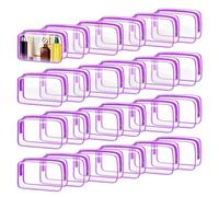 TISRATOK 24 beauty case trasparenti per donne e uomini, trousse per cosmetici da viaggio, organizer per trucchi approvato TSA, Viola, medium
