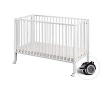 Tissi Lettino Pieghevole per Bambini, Bianca, Faggio, 60 x 120 cm