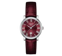 Tissot donna Carson Quartz 316L cassa in acciaio inox Dress Watch Borgogna T1222101637300, Borgogna, Movimento al quarzo