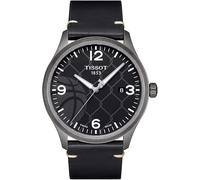 Tissot Gent XL 3x3 Street Basketball Men's Watch - Black Dial, Antique Steel PVD Case, Black Leather Strap