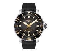 Tissot Orologio automatico da uomo Seastar 2000 professionale Powermatic 80 316L cassa in acciaio inox, nero, gomma, 22 (T1206071744101), nero, Orologio automatico