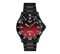 Tissot Seastar 1000 T1204103342100 Orologio da uomo al quarzo 40 mm con quadrante rosso-nero, Rosso, 20 mm