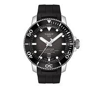 Tissot - Orologio da uomo Seastar 2000, professionale, in acciaio inox, con cinturino in gomma, nero, 22 (modello: T1206071744100)