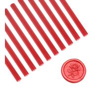 Tissting 10 Pezzi Bastoncini di Ceralacca 10 x 0,7cm Rosso Cinese Colla Pistola Sigillo Stick di Ceralacca Vintage Stick Sigillo di Cera per Timbri per Inviti di Nozze, Confezioni Regalo di Vino