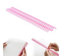 Tissting 10 Pezzi Bobine di Rilegatura 34 Fori 15mm Rosa Spirali per Rilegatura 360 Gradi Plastica Cartelline a Fogli Rilegatura Dorsi per Carta Taccuino Album